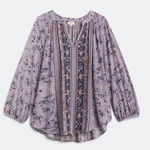 Chic Floral Purple Blouse